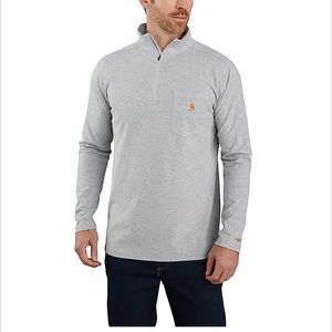 CARHARTT FORCE® RELAXED FIT MIDWEIGHT LONG-SLEEVE QUARTER-ZIP MOCK-NECK T-SHIRT